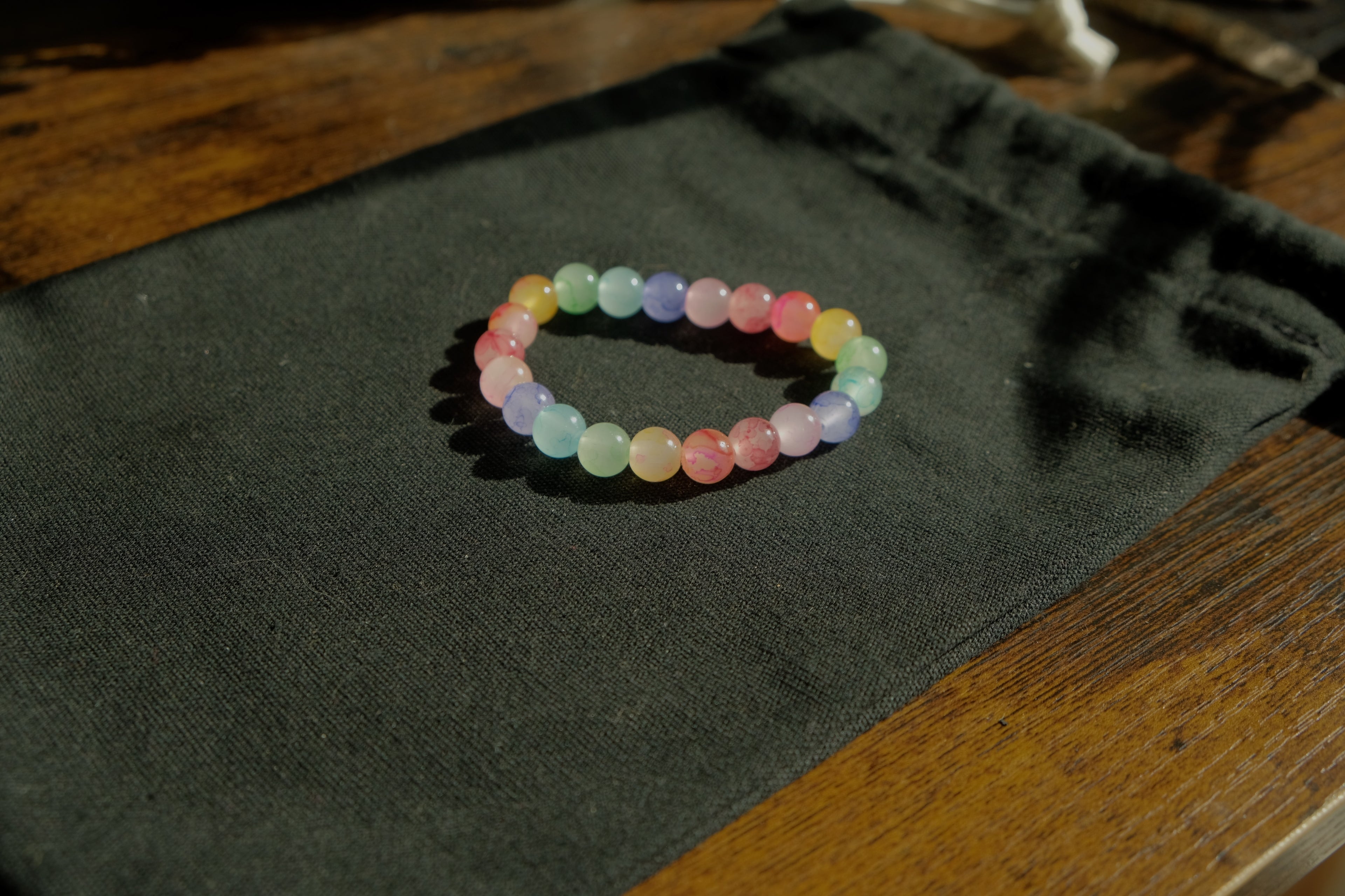 Stretchy Fidget Bracelet - Glass Rainbow