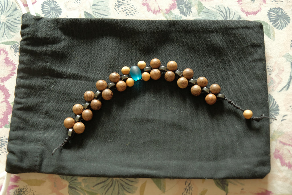 Chetki Fidget Bracelet - Wenge, Hematite, Golden Sandalwood, Glass
