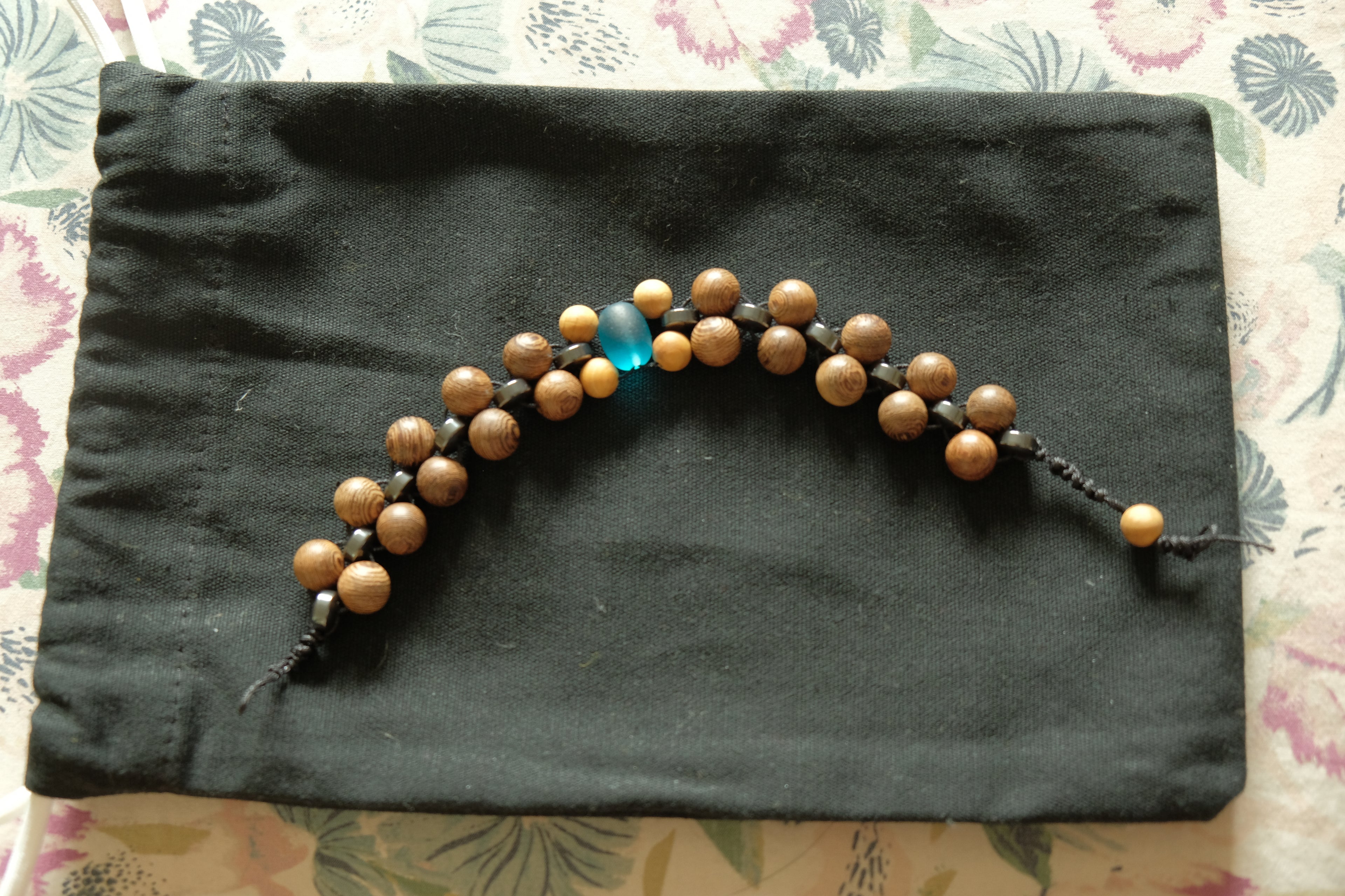 Chetki Fidget Bracelet - Wenge, Hematite, Golden Sandalwood, Glass