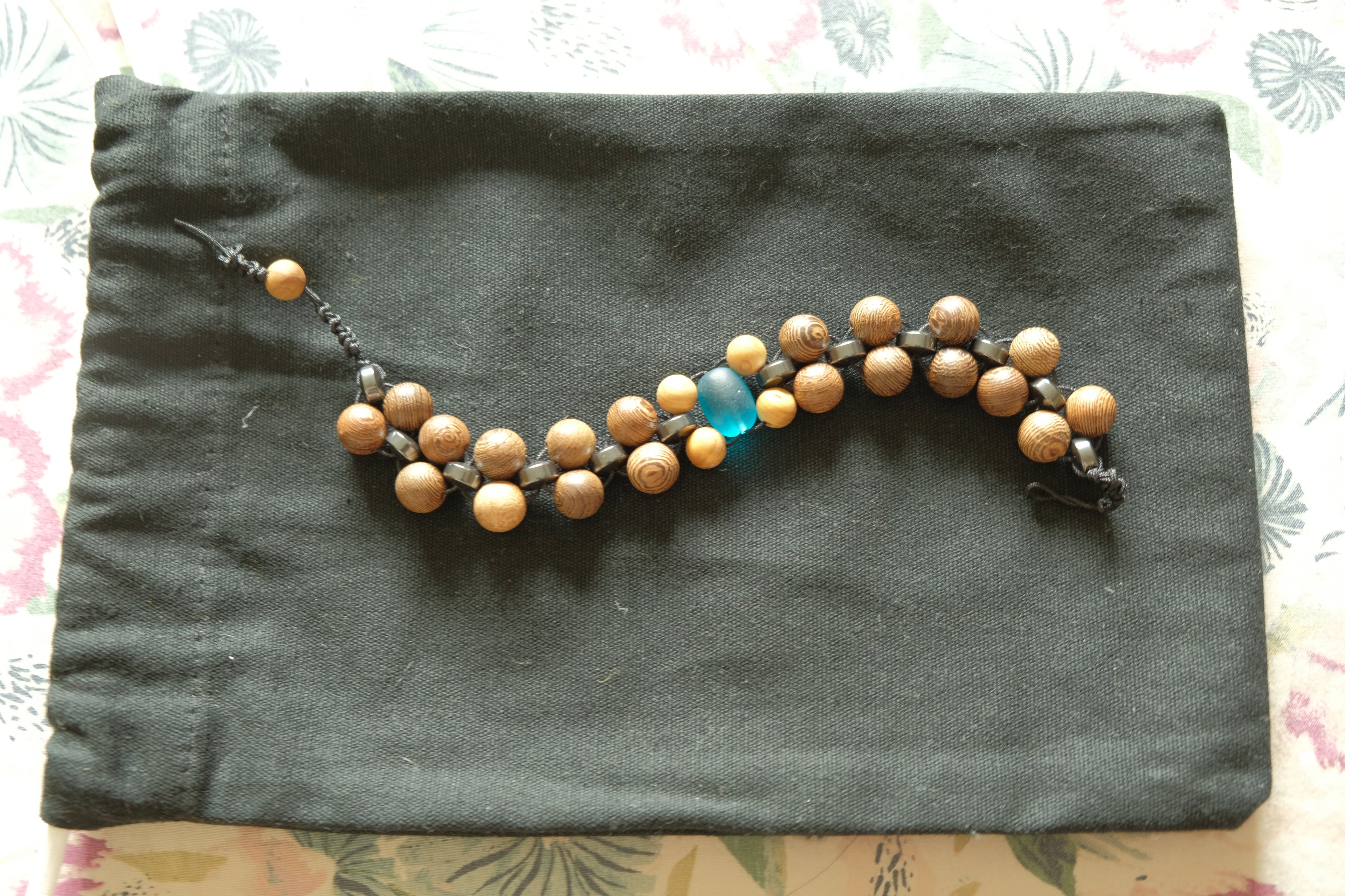 Chetki Fidget Bracelet - Wenge, Hematite, Golden Sandalwood, Glass