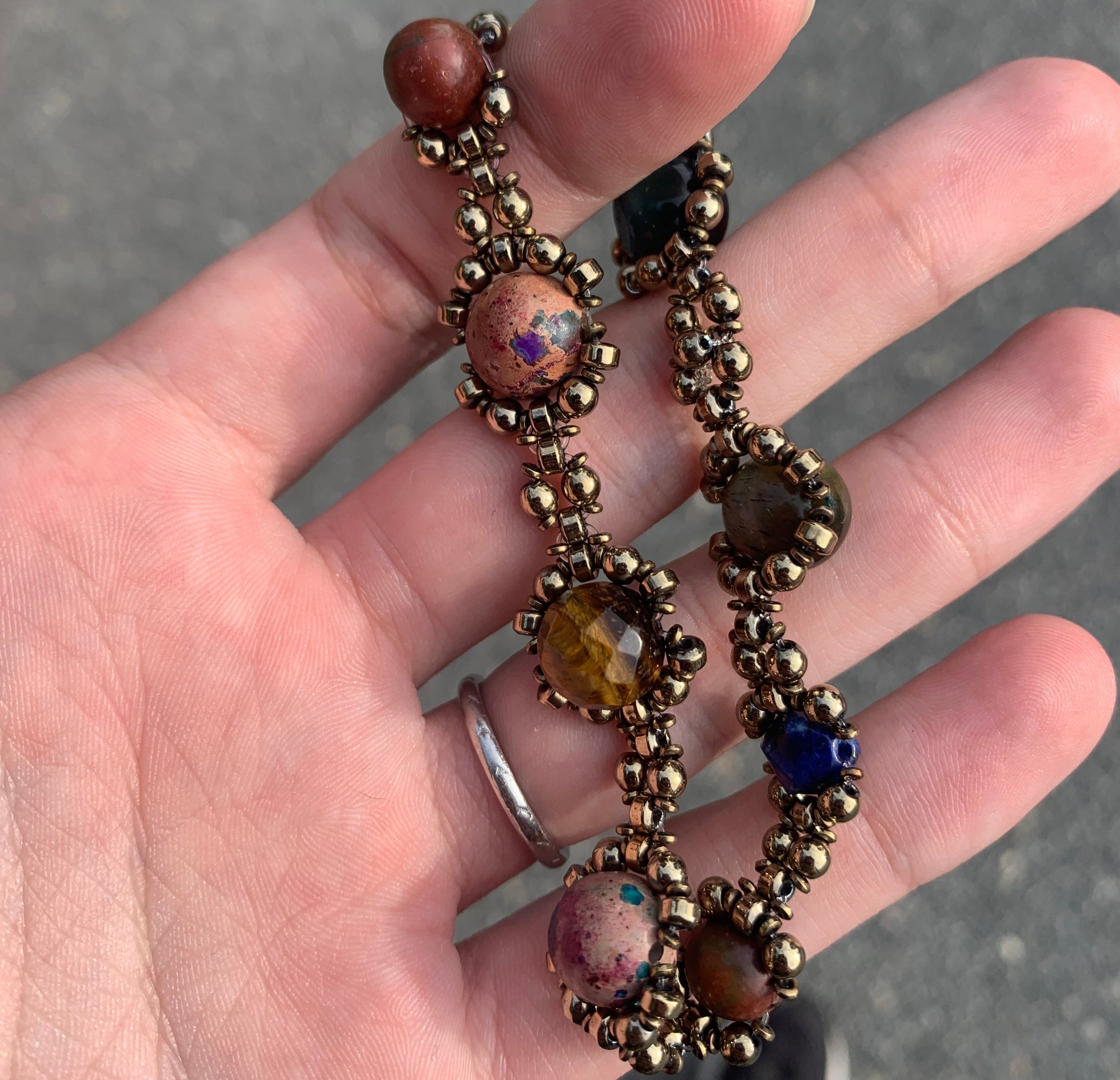 Chetki Prayer Bead Fidget Bracelet - Jasper, Lapis, Tiger’s Eye