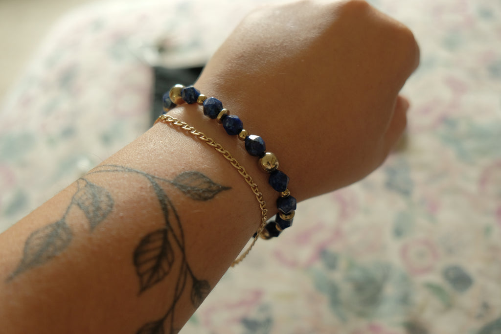Stretchy Fidget Bracelet - Deluxe Lapis Lazuli