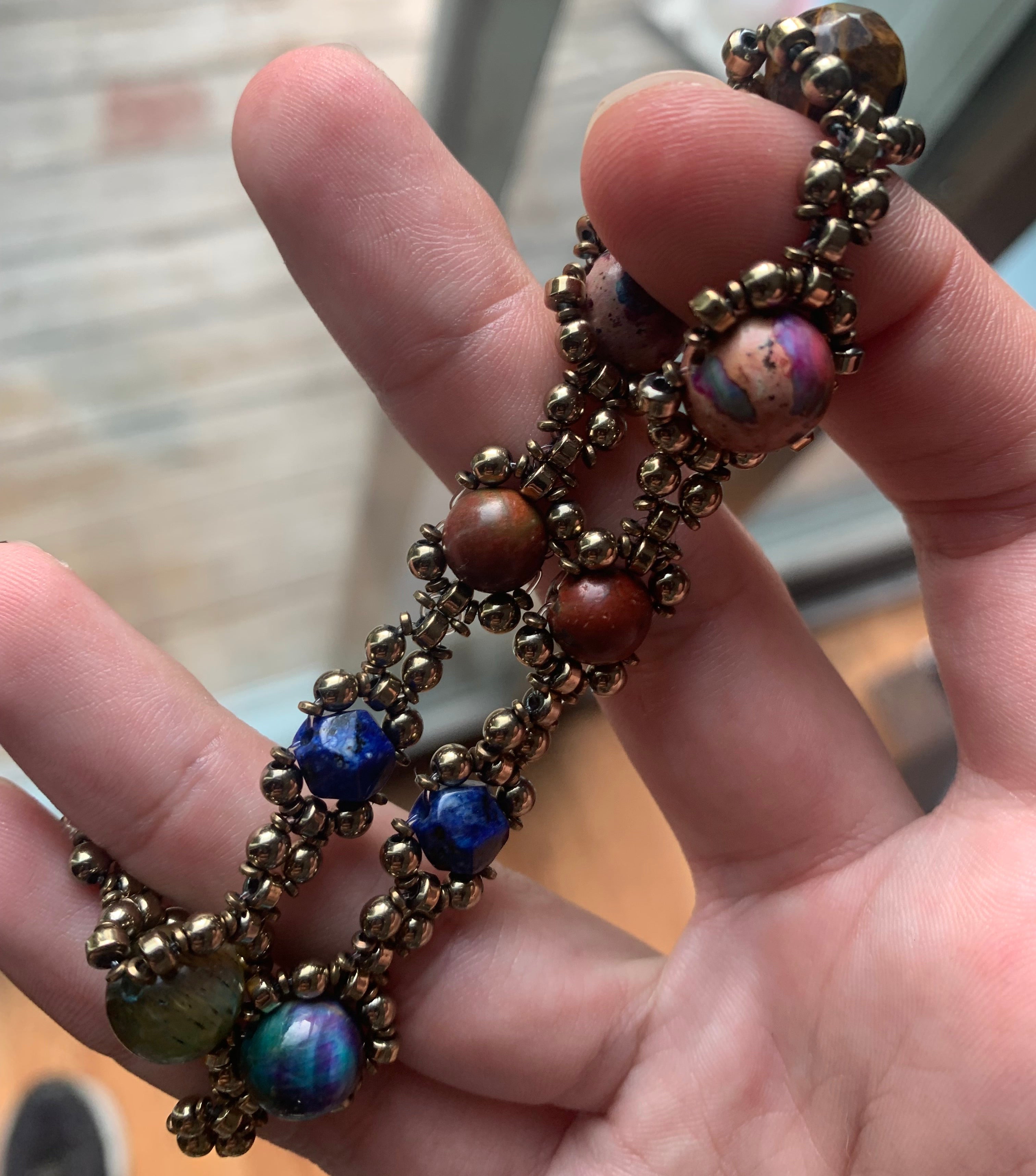Chetki Prayer Bead Fidget Bracelet - Jasper, Lapis, Tiger’s Eye