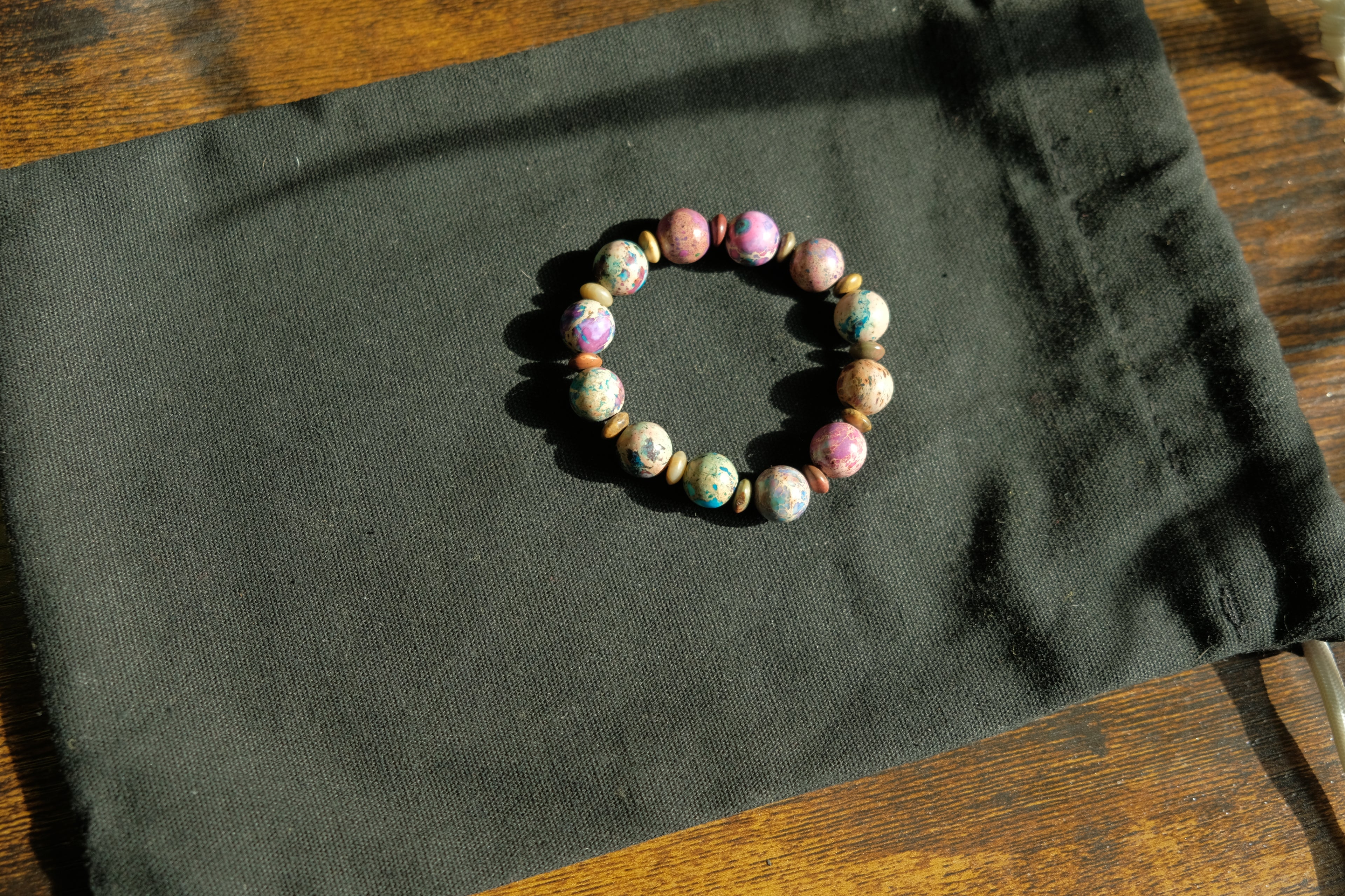 Stretchy Fidget Bracelet - Sea Sediment Jasper + Red Creek Jasper