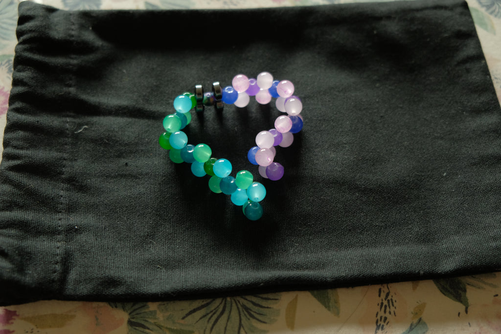 Chetki Fidget Bracelet - Stretchy Glass with Tiger’s Eye + Hematite