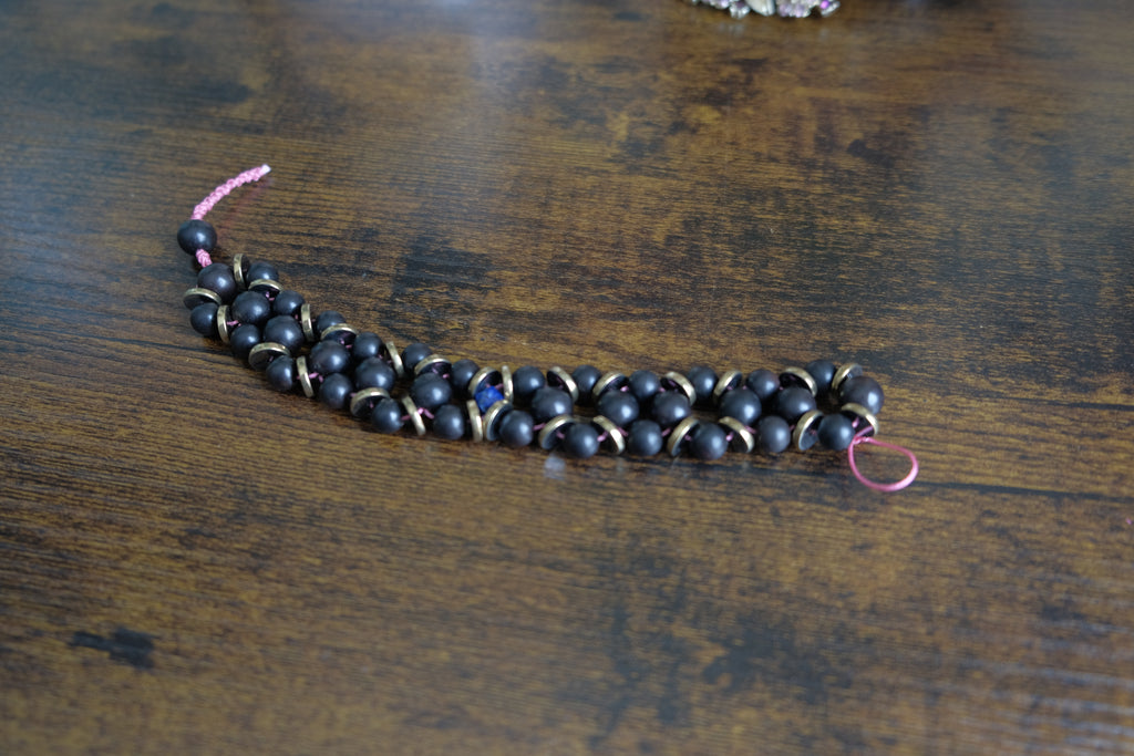 Fizzy Fidget Chetki Bracelet- Ebony, Hematite, Lapis Lazuli