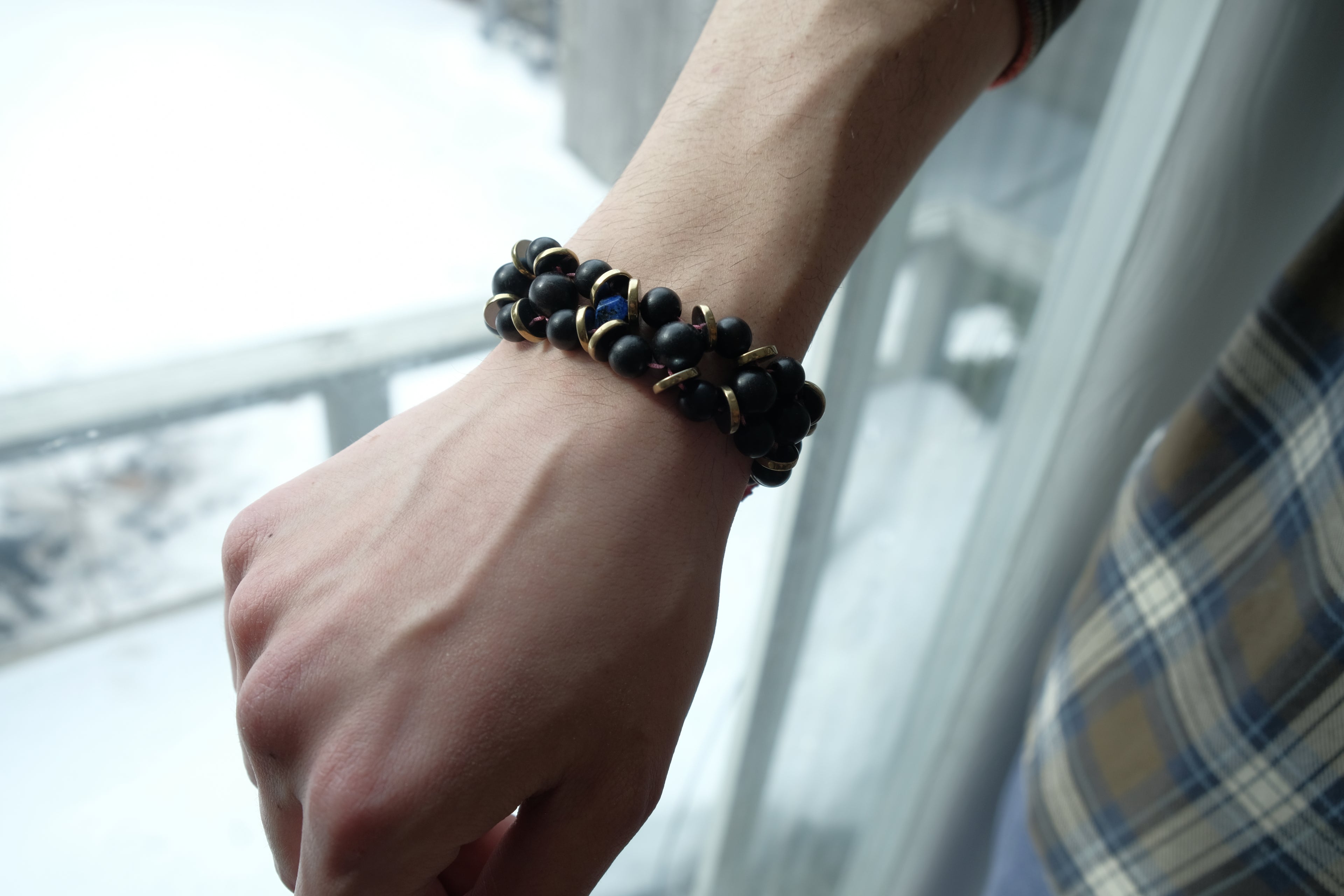 Fizzy Fidget Chetki Bracelet- Ebony, Hematite, Lapis Lazuli